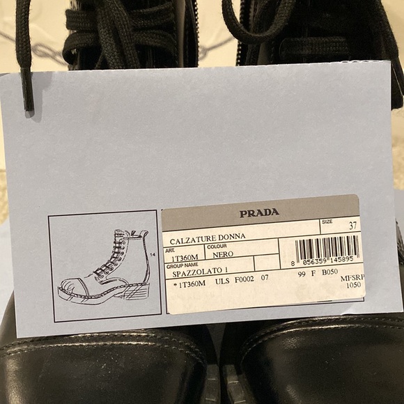 Authentic Prada calzarure Donna size 6.5 (EU 37)
lace-up ankle boots - Picture 8 of 10